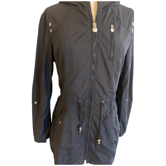 Laundry By Shelli Segal Black Rain Jacket - Picture 3 of 7